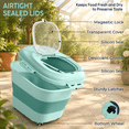 Green Collapsible Storage Container with Wheels and Scoop, 30-35 lb ...
