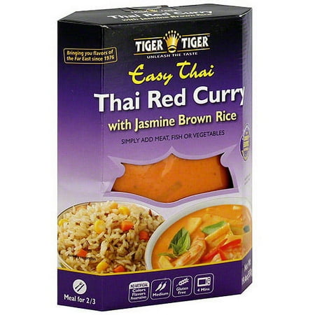 Tiger Tiger Easy Thai Red Curry Sauce With Jasmine Brown Rice,19.4 oz (Pack of 6)