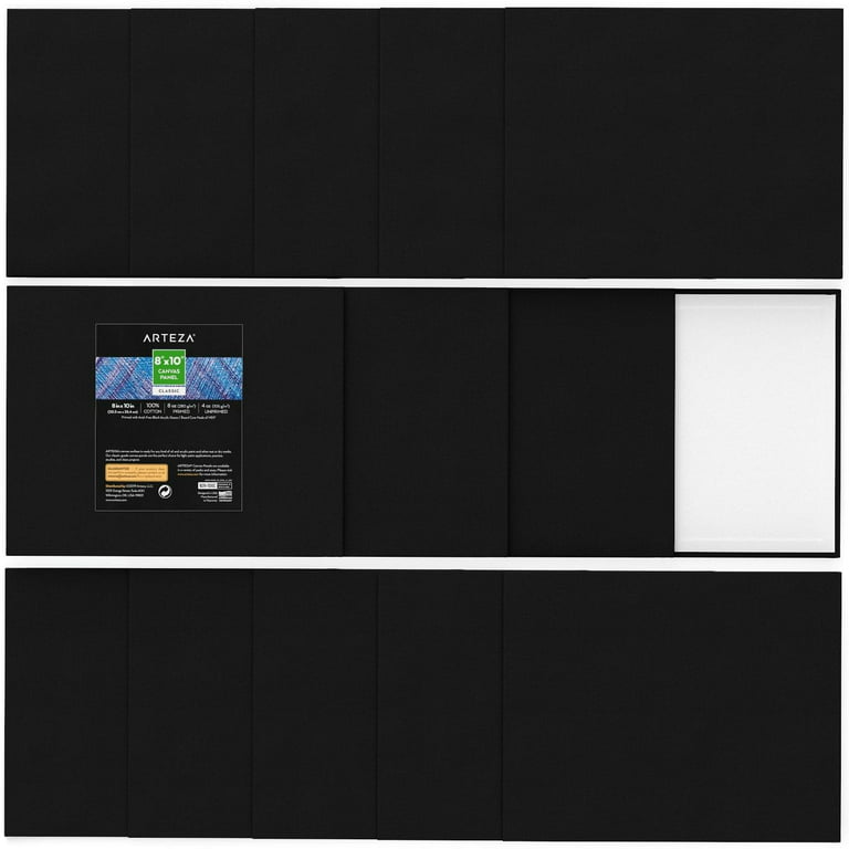 8 X 10 Black, Professional Artist Quality Cotton Canvas Panels (6pk — TCP  Global
