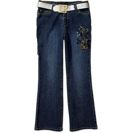 Disney - Girls' Hannah Montana Boot-Cut Jeans with Metallic Belt ...