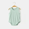 thumbnail image 2 of Summer Baby Girls Clothing Agkizg Baby Girls Bodysuits, Baby Girls Sleeveless Rompers, Children's Solid Color Comfortable Jumpsuit Baby Sleeveless Bag Fart Jacket, 2 of 3