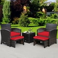 thumbnail image 1 of Costway 5PCS Patio Rattan Wicker Furniture Set Sofa Ottoman W/ Cushions Red, 1 of 9