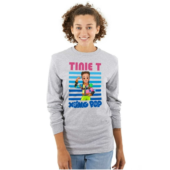 XOMG POP Music Fan Tinie T Cartoon Women Plus Size Long Sleeve Tee Brisco Brands 2X