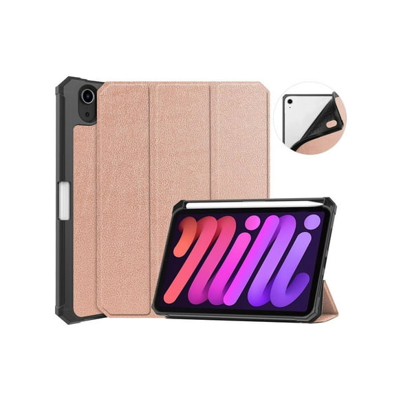 Case for iPad mini 7 (A17 Pro) 2024 / Mini 6 2021 8.3 inch with Pencil Holder - [ Protection + 2nd Gen Apple Pencil Charging + Auto Wake/Sleep] Soft TPU Back Cover