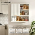 thumbnail image 5 of EYYTHUNG Fluted Wall-Mounted Cabinet Bathroom, Modern Medicine Cabinet with Sliding Door Adjustable Shelf Wood Storage Cabinet for Kitchen, Dining & Living Room, White, 5 of 7