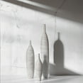 thumbnail image 6 of Uniquewise Modern Decorative Bottle Shape White Floor Vase Ribbed Design Set of 3, 6 of 7