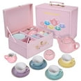 thumbnail image 3 of Jewelkeeper Porcelain Tea Set for Little Girls, Pastel Polka Dot, 13 Pieces, 3 of 4