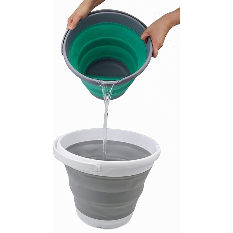 SAMMART Collapsible Buckets 2-Pack - 10L Foldable Water Pails For Camping & Car