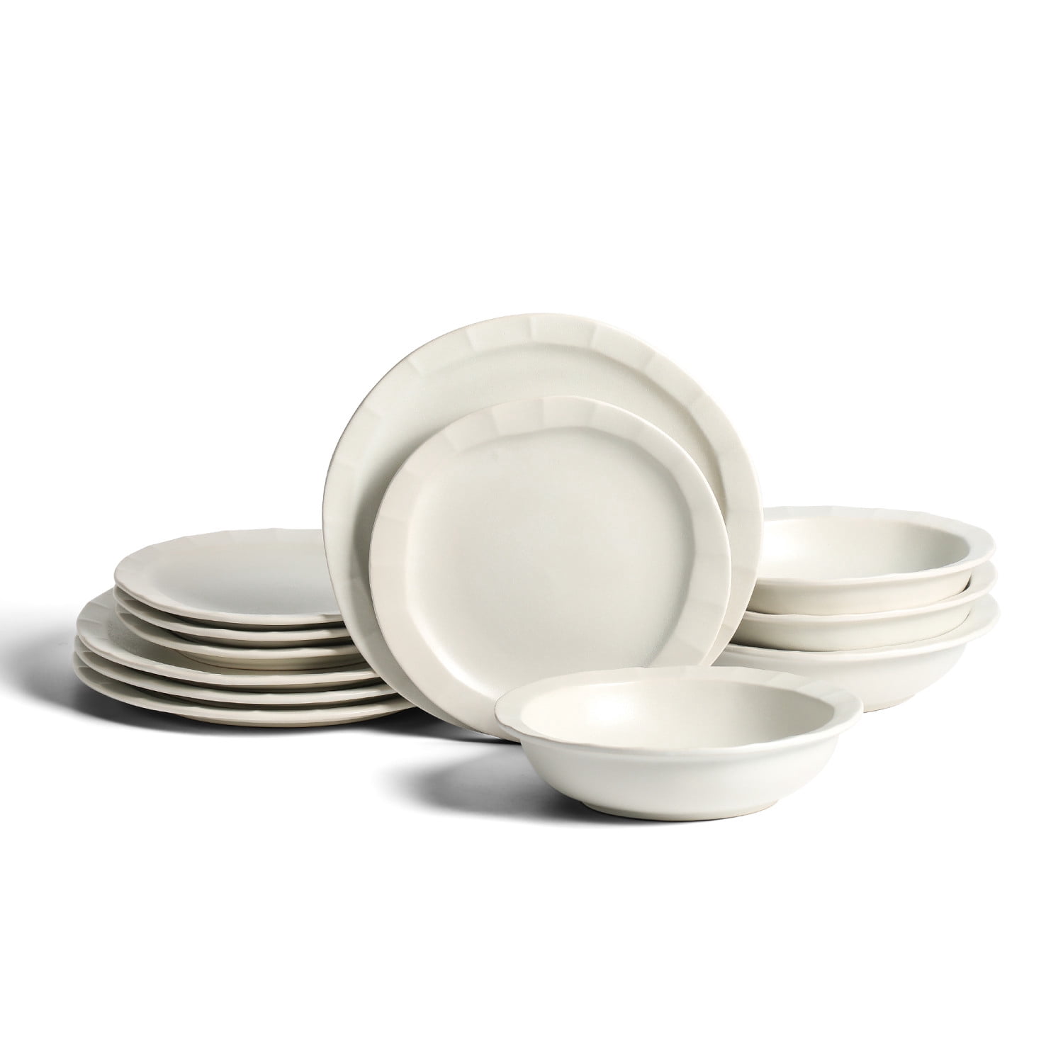 Correll Dinner Set Stone Lain Oasis 12-Piece Stoneware Dinner Set ...