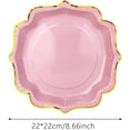 thumbnail image 4 of Platos de Papel Desechables para Postre, Borde Dorado, 40 Piezas, para Fiestas y Celebraciones (Rosado), 4 of 4