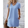 thumbnail image 5 of Ekouaer Cotton Nightgowns for Women Short Sleeve Womens Nightgown V Neck Sleep Shirts for Women, 5 of 7
