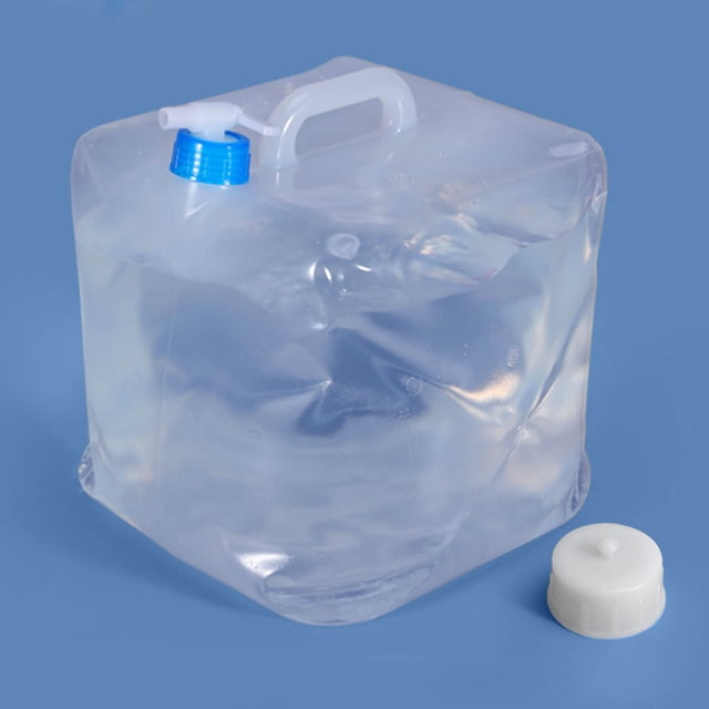 Yhmxh Gadgets de Cuisine Fournitures de Pâtisserie Récipients d'Eau de Camping Pliables Sac de Stockage d'Eau Seau d'Eau avec Robinet Réservoir d'Eau Potable pour Randonnée en Plein Air, Alimentaire, Projecteur Transparent