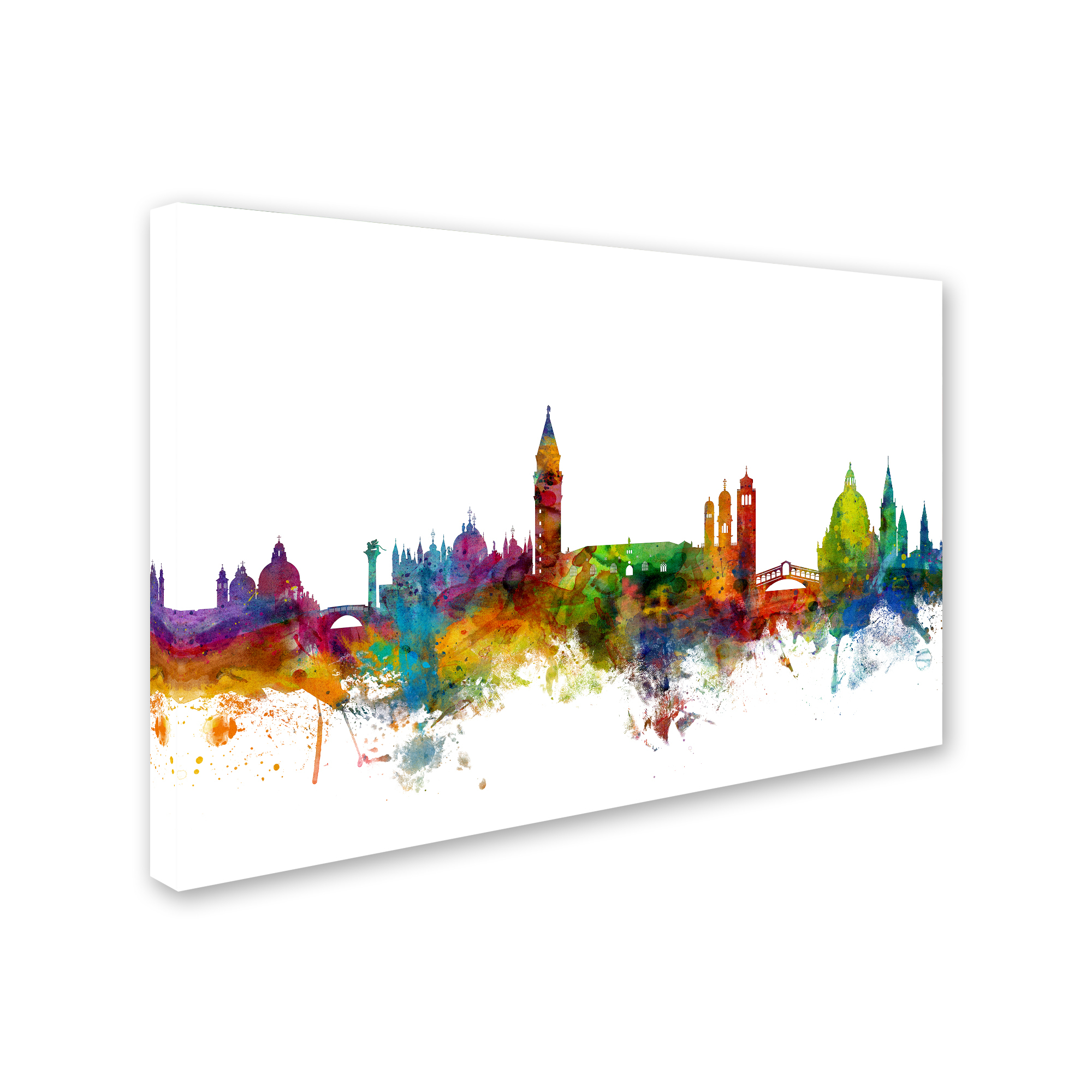 Trademark Fine Art "Venice Italy Skyline White" Canvas Art by Michael Tompsett