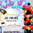 thumbnail image 2 of Mermaid or Pirate Gender Reveal Party Decorations Mermaid or Pirate What Ye Be Backdrop for Boy Girl He or She Baby Shower Party Supplies, Ocean, Under The Sea, Pirate Ship Birthday Decor, 2 of 6