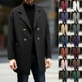 thumbnail image 2 of Aihuaihua Men's Trench Winter Coat Double Business Wool Coat Leisure Comfortable Men's Coat Winter Trench Coat Plain Autumn Transition Coat GY3 M, 2 of 7