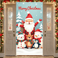 thumbnail image 4 of Festive Cows Christmas Banner Holiday Santa Hats Barn Scene for Home Party Indoor, 4 of 9