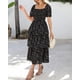 thumbnail image 5 of Vestido casual BTFBM para mujer con cuello cuadrado y manga abullonada, 5 of 9