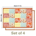 thumbnail image 3 of Linen Placemats Set Of 4 11.8x17.7 Inch,Pioneer Colorful Flowers Fabric Table Mats,Resistant Washable Wipeable Table Mat for Party Kitchen Dining Home Decor, 3 of 6