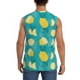 thumbnail image 4 of Haiem Men's Lemon Blue Print Tank Tops Summer Sleeveless Cut Off Workout T-Shirts Fitness Vest Athletic Undershirts-Small, 4 of 8