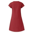 thumbnail image 4 of Pisexur Robe à Manches Courtes à Col en V Longueur Genou Femmes Style d'Été Robe Imprimée à Col en V Robe à Manches Courtes Robe pour Dames Robe pour Femmes en Liquidation, 4 of 4