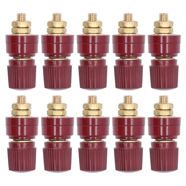 Threaded Terminal,10Pcs 333 Full Brass Banana Plug Socket Terminal Connector Binding Posts