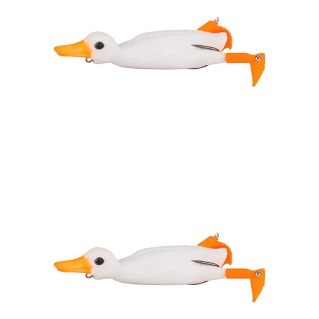 serony False Bait Plastic Surface Duck Lure with Sliding Mechanism Bionic Bait Strong Attraction Simulated Fish Scale Pattern No.2 2Set