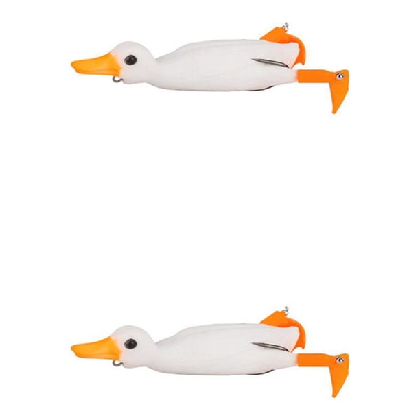 Naiovety Señuelo de pato de superficie de cebo falso con mecanismo deslizante, cebos flotantes para lucio, bagre, cebo biónico con hélice