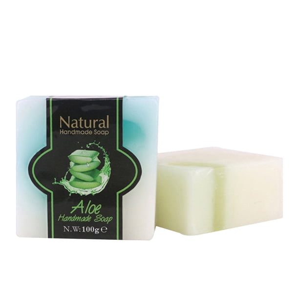 Jabón de aloe vera para rostro y cuerpo, limpiador de hiperpigmentación, aceite de oliva, jabón natural hecho a mano, suave para todo tipo de piel, para hombres y mujeres.