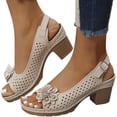 thumbnail image 3 of Women's Summer Sandals - Open Toe Design with Adjustable Ankle Strap, Breathable Cut-Out Upper & Lightweight Casual shoes, 3 of 5