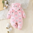 thumbnail image 6 of Wuxian Girls Jumpsuits Christmas Romper Lovely Animal Print Winter Fuzzy Thick Thermal Bodysuit Long Sleeve Zip Up Hoodies Jumpsuit Soft Comfortable Casual Dailywear,Pink,12-18 Months, 6 of 7