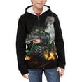 thumbnail image 3 of Uourmeti Flame Tractor Teens Casual Zip Up Hoodie Long Sleeve Soft with Pockets Comfy Trendy Top for Daily Use Size 14-16, 3 of 7
