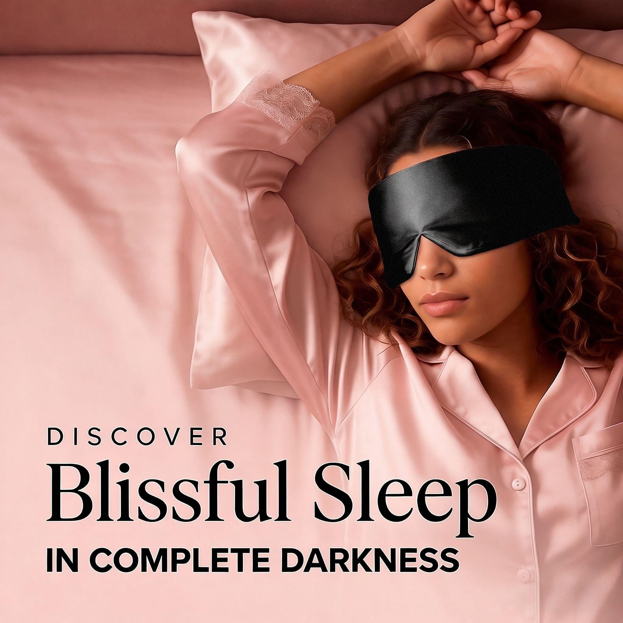 FACEMOON 100% Mulberry Silk Sleep Mask, Light-Blocking Eyepatch, Soft, Padded