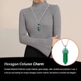 thumbnail image 3 of Qarigey Hexágono Columna Encanto Mujeres Colgantes Colgantes Amuletos de cristal puntiagudos para DIY Cadena Llaveros Decoraciones Verde Type3 NO3 Qarigey AP011248-09B, 3 of 6