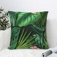 thumbnail image 6 of YFYANG Square Decorative Throw Pillow Case (Without Pillow Insert), Tropical Green Leaf Texture Bedroom Sofa Car Cushion Cover, 24"x24", 6 of 9