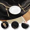 thumbnail image 4 of Black Gold Marble Pattern Round Fitted Tablecloth with Elastic Edge,Dining Table Cover Waterproof,Outdoor Round Tablecloth for Camping,Dining,Indoor and Outdoor, 4 of 7