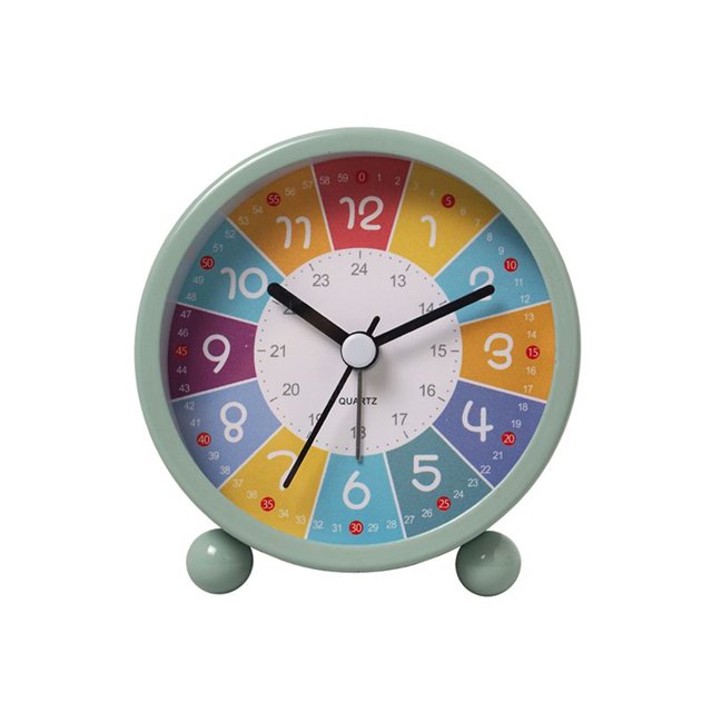 Reloj de Pared Educativo para NiñOs Tiempo de Aprendizaje, Reloj Silencioso Sin Tictac para Aulas o Dormitorios Verde