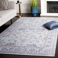 thumbnail image 3 of SAFAVIEH Tucson Max Traditional Machine Washable Area Rug, Ivory/Blue, 6' x 6' Square, 3 of 13