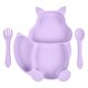 thumbnail image 1 of Juego de cubiertos de silicona suave para bebé, juego de seguridad con ventosa, tazón, taza, babero, cuchara, tenedor, cubiertos antideslizantes, bandeja de alimentación para niños, sin BPA, 2022, 1 of 4