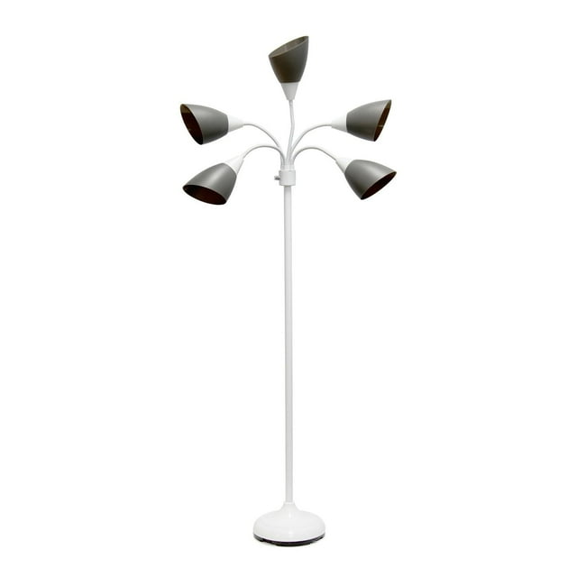 Simple Designs 5 Light Adjustable Gooseneck Floor Lamp