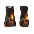 thumbnail image 7 of Balery Cozy Tree Hole Cabin Pattern Women’s Summer Dresses – Loose Sleeveless Sundress, Casual and Comfortable Beach Dress for Hot Days, 7 of 7