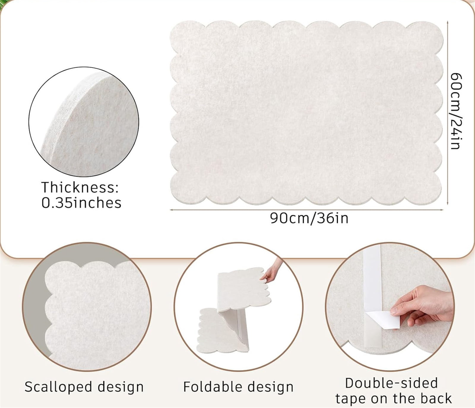 Large Bulletin Board 24 x 36 Inches,Bexikou Foldable Felt Bulletin Board for Wall,Cork Board Alternative for Wall,Felt Wall Tiles Bulletin Board with Self-Adhesive for School Office Home