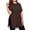 Coffee, variant on Plus Size Long Split Hem T Shirt for Women Crew Neck Loose Fit Short Sleeve Casual Top Comfortable Tunic Blouse Soft Fabric