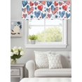 thumbnail image 6 of Curtain Valance for Windows, Independence Day Love Heart Kitchen Valances Rod Pocket Short Curtains, American Flag Red Blue Star Window Valance for Bedroom Bathroom Living room 56x16in, 6 of 9