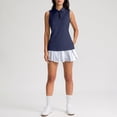 thumbnail image 7 of Garbnen Women Polo Shirts Collared Quarter Zip Sleeveless Golf Shirts Women Fitted Lightweight Fashion Workout Gym Tunic Tops Blue XXL, 7 of 7