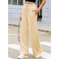 thumbnail image 3 of Women's High Waisted Drawstring Waist Wide Leg Sweatpants with Pockets Casual Loose Yoga Pants, 3 of 7