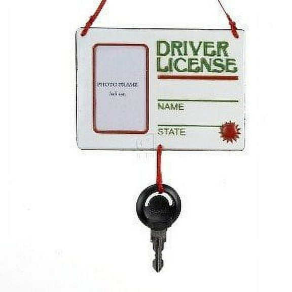 Kurt Adler 5" Driver License with Key Christmas Ornament – Fun Holiday Décor