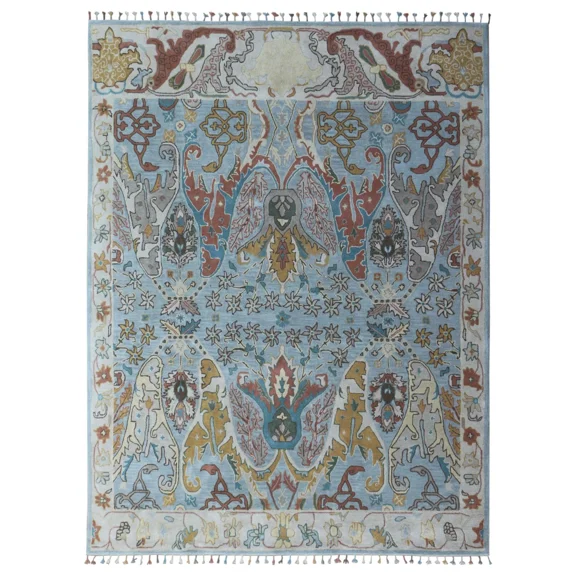 Women Arts Ikat GreyArea Rug Handcrafted Traditional Design Rug 4’ x 6’