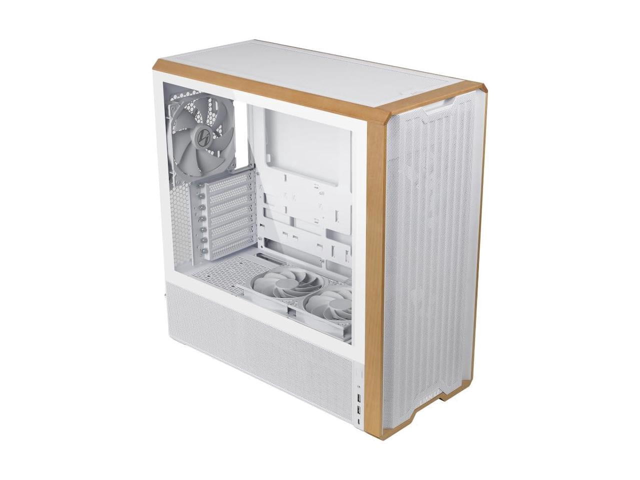 Lian Li LAN217W LANCOOL 217 Walnut Wood ATX Mid Tower Case White