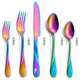 thumbnail image 3 of GoGeiLi Rainbow Silverware Set for 6, 30-Piece Stainless Steel Flatware Set, Shiny Rainbow Metal Cutlery Set, Include Fork, Knife and Spoon Set, Dishwasher Safe, 3 of 6