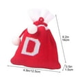 thumbnail image 3 of CuiLiyq Christmas Knit Drawstring Gift Bag, Xmas Red and White Santa Sack with Alphabet Letter Design Reusable Wrapping Bag, for Xmas Candy Goodie Party Favor ( D ), 3 of 5